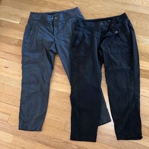 Athleta cropped pants - Black and Gray - size 8